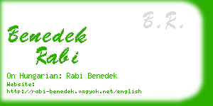 benedek rabi business card